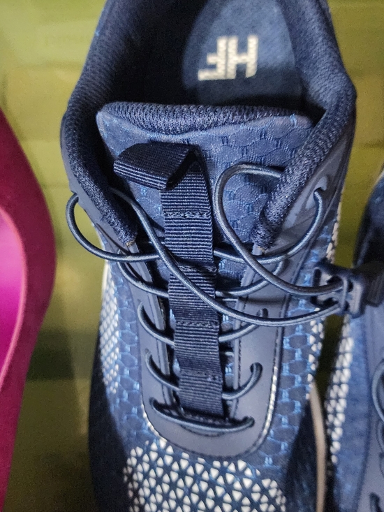 HF Cloud Men's Blue White Geometric Mesh Low Top Lace Up Athletic Sneakers - Picture 3 of 8